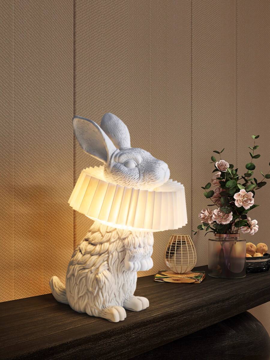 Creative Rabbit Table Lamp for Bedroom, Postmodern Cute Table Lamp for ...