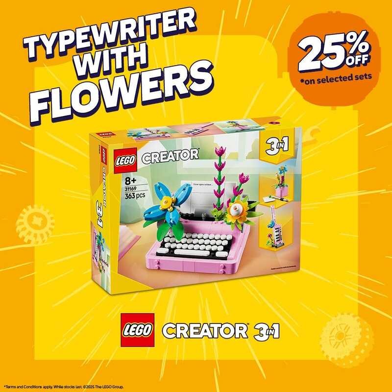 Lego® Creator 3 In 1 31169 Typewriter With Flowers, Age 8+, Building ...