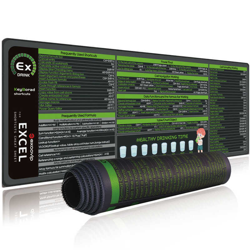 EXCO Excel Mouse Pad Large Shortcuts Keyboard Mousepad Office Cheat ...
