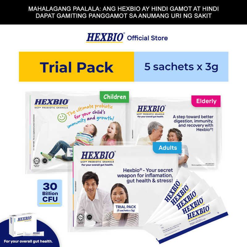 TRIAL PACK (5 Sachets) - HEXBIO Probiotic Granule Fce 5F | Shopee ...