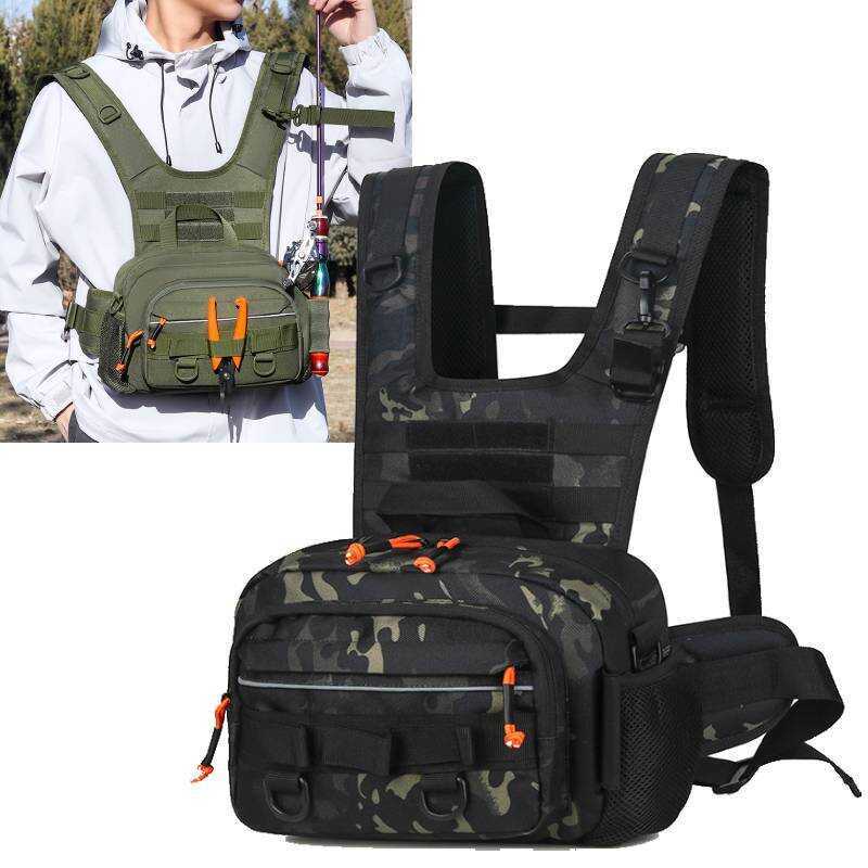 Fishing Tactical Backpack With Rod Holders Lure Chest Gear Storage ...