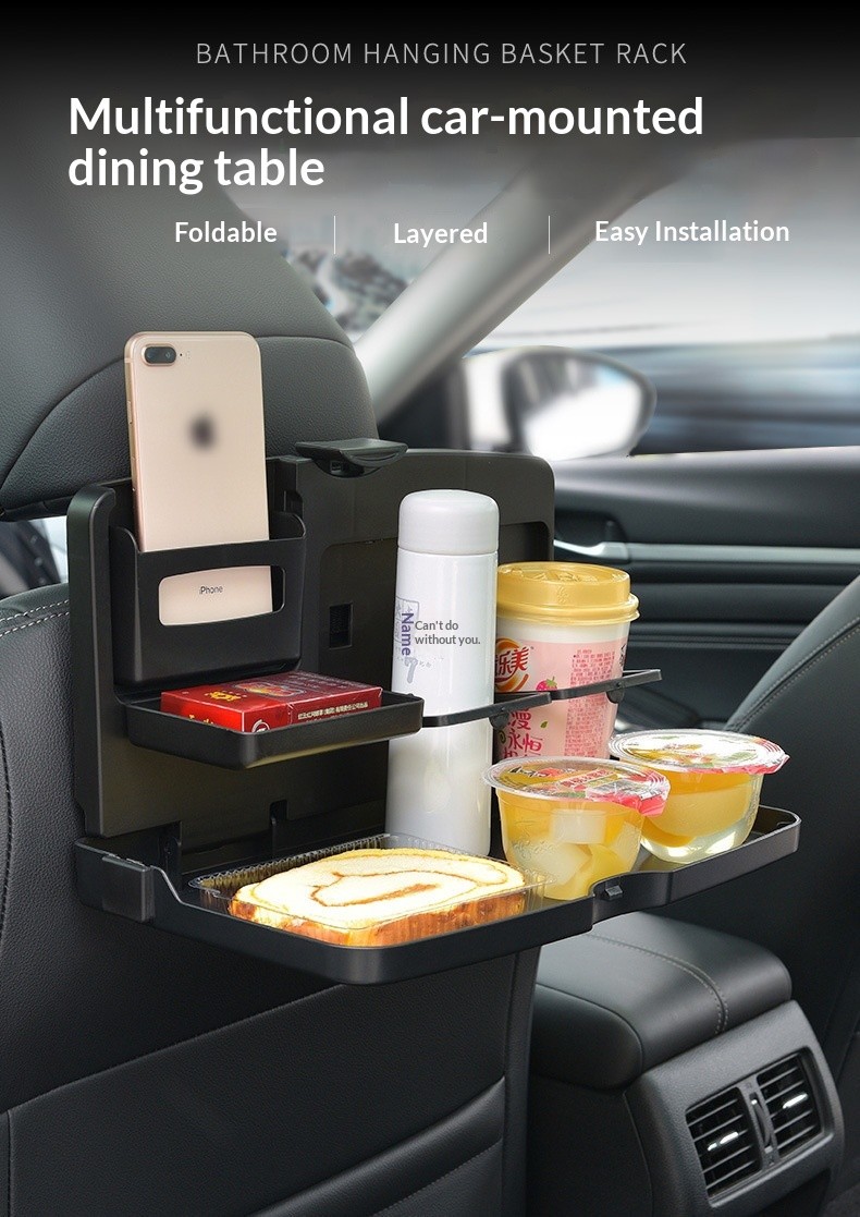 Folding Car Back Seat Tray Table Food Drink Cup Holder Storage ...