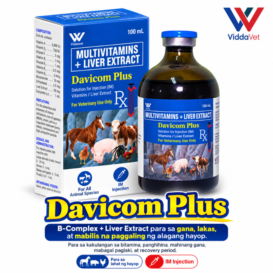 Davicom Plus 100 ml b complex + liver extract injectable for b complex ...