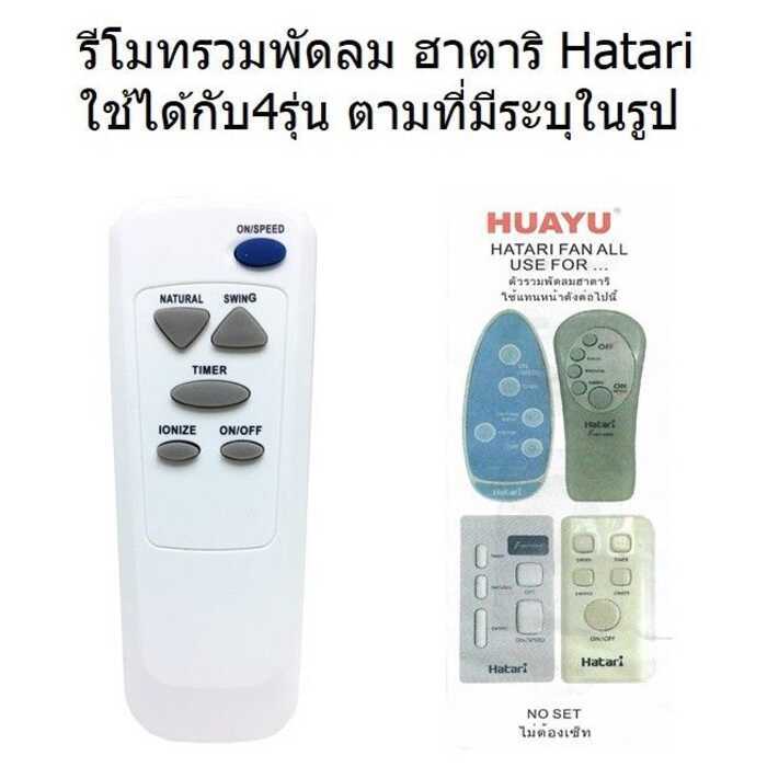 Hatari Fan Remote Control Is Compatible With 4 Models As Stated In The ...