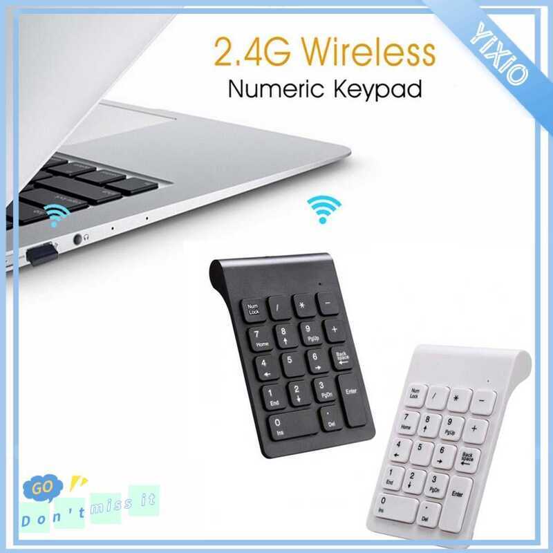 Portable 2.4G Wireless Digital Keyboard USB Number Pad 18 Keys Mini ...