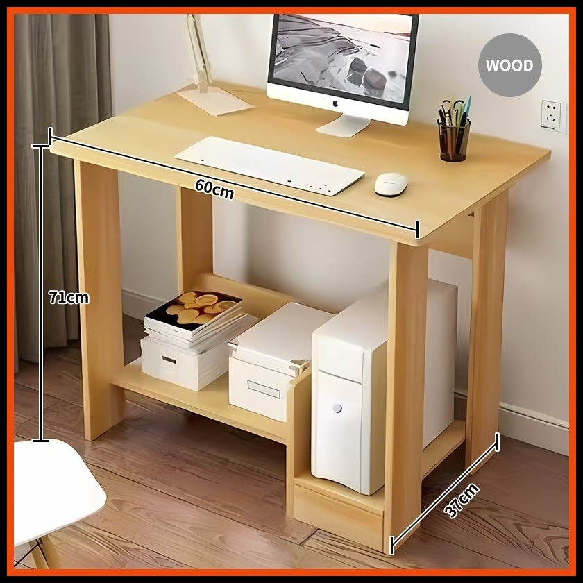 ️COD️ 60*37*71cm Solid wood Computer Table Desktop Laptop Table Wooden ...