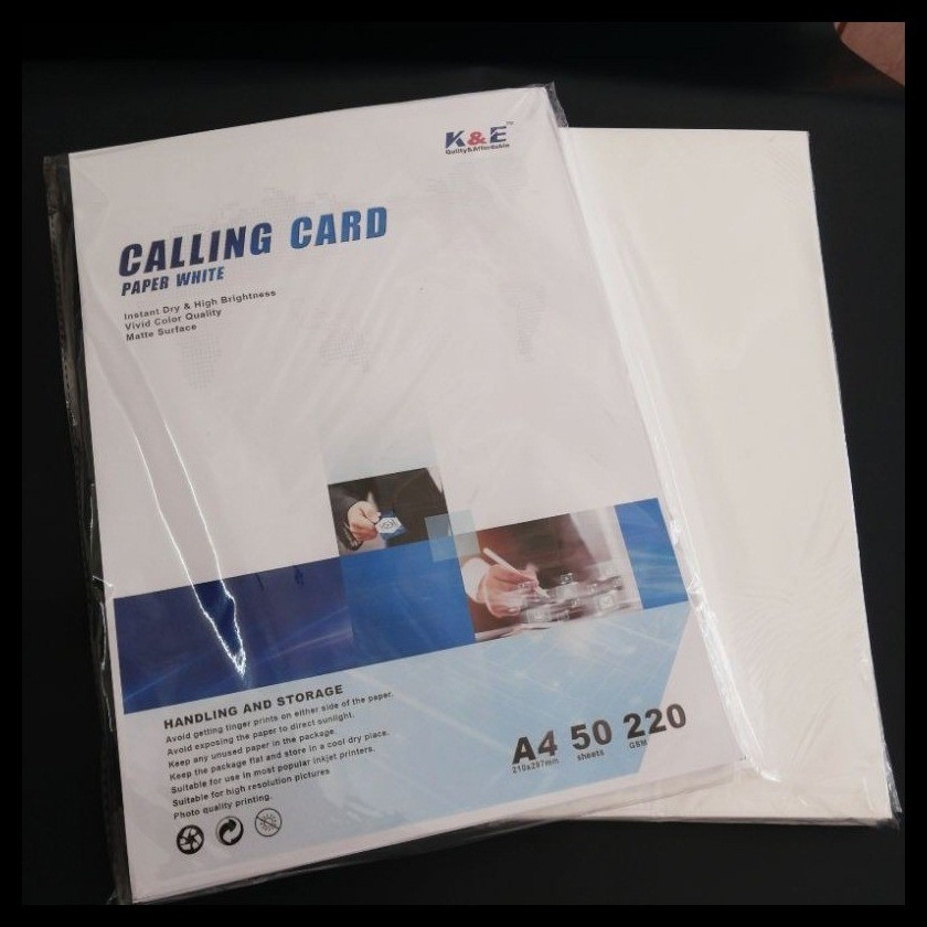 Printable Calling Card Paper Double Matte White A4/220gsm/50sheets For ...