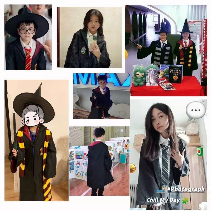 HP Magic Cloak School Uniform Book Movie Character Costume Magic Robe ...