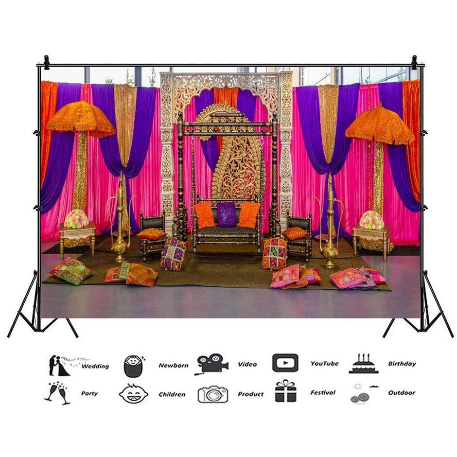 7x5ft Diwali Backdrop Indian Wedding Background Happy Holi Photo Booth ...