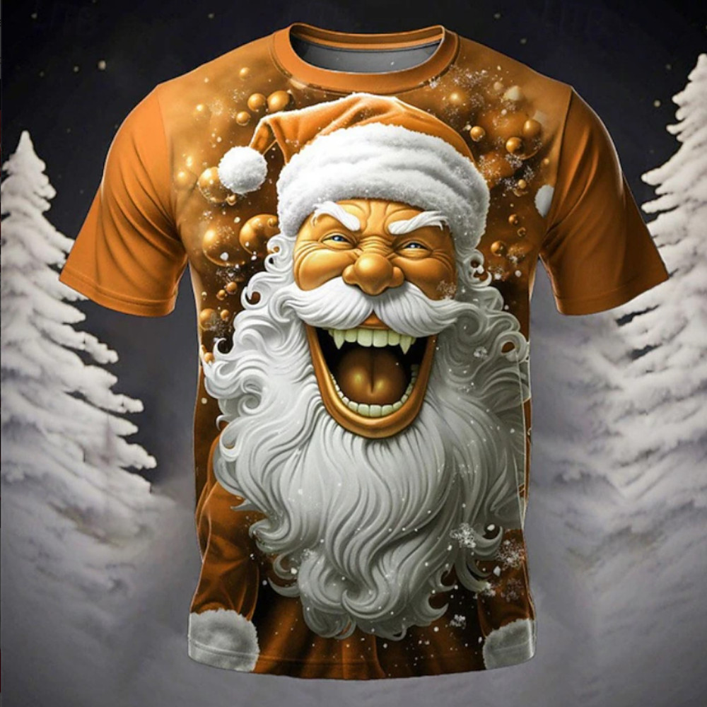 Christmas Tops Santa Claus Pattern Printed T-Shirt 2026 New Festive ...