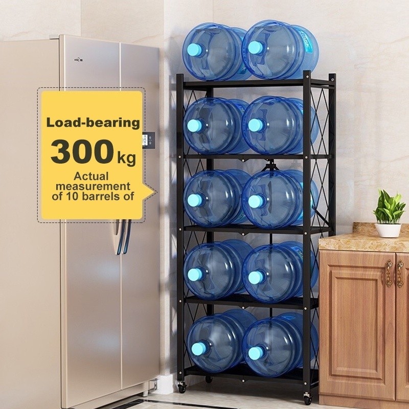 Folding 3-4-5 Layer Kitchen Supplies Racks Installation-free Foldable ...