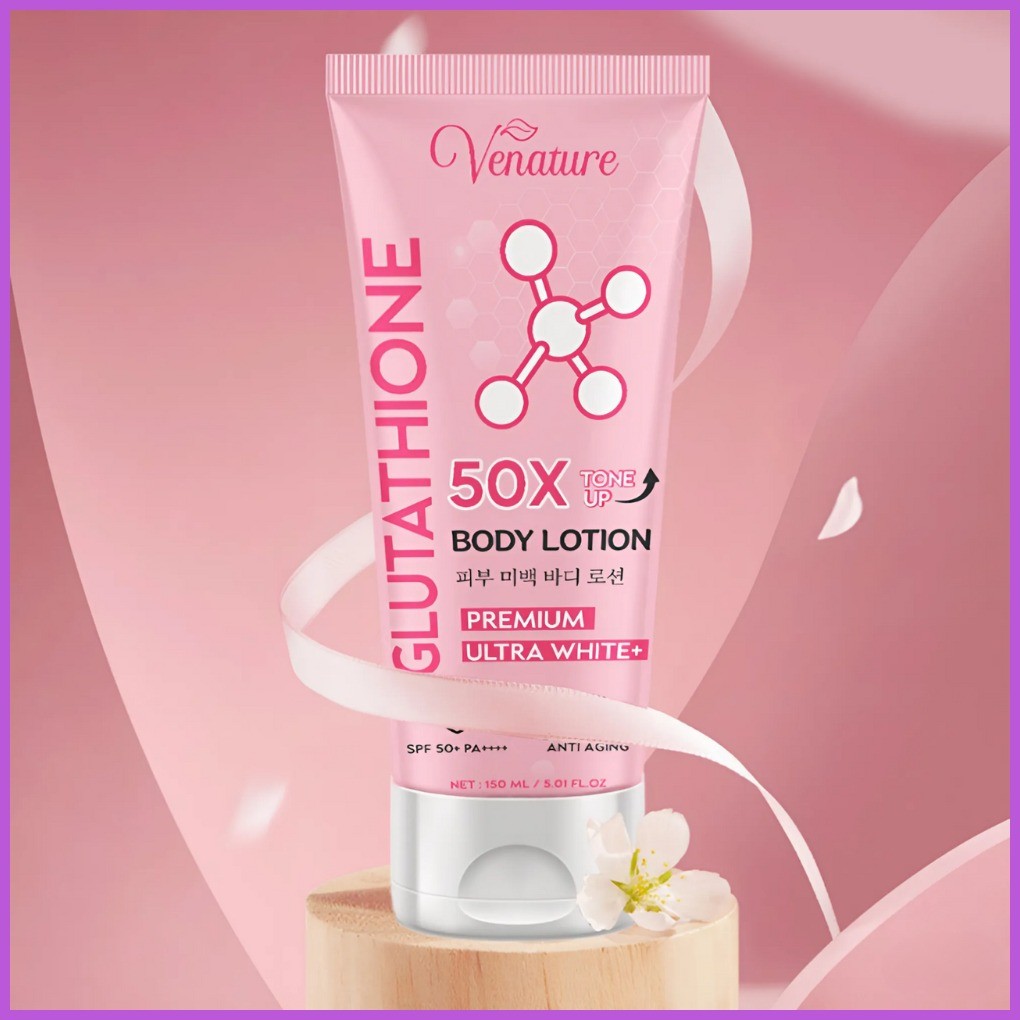 ☑ ▥ Venature Glutathione 50x Body Lotion Tone Up Whitening Skin Care SPF 50 Collagen Anti Aging 15