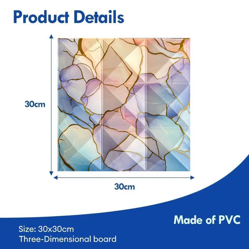 10 pcs 30×30cm Pvc Wall Panel 3D Wallpaper Wall Design Decor Home ...
