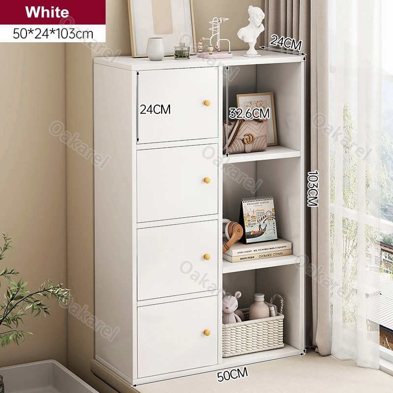 Storage Cabinet Locker with Door Bookcase Sundries Cabinet Bookshelf ...