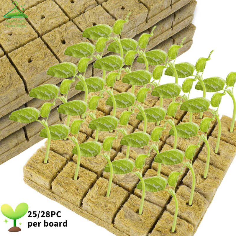 Strong Breathable Soilless Cultivation Seedling Blocks Rock Wool Plant ...