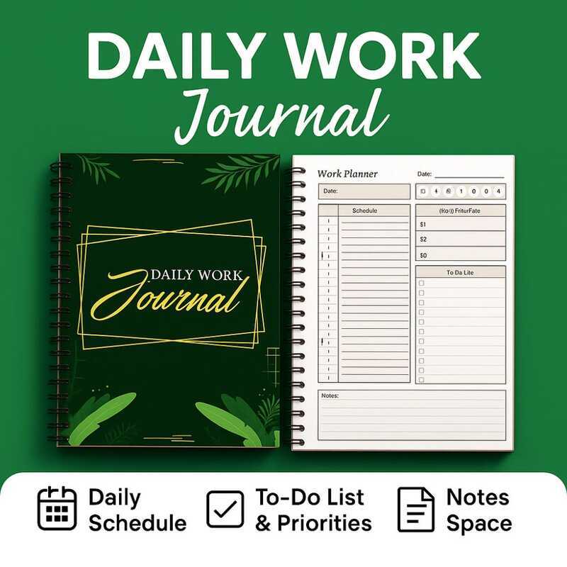 Work Planner Notebook – Daily Schedule, To-Do List, Priorities & Notes ...