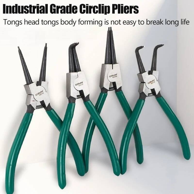 Circlip 4Pcs Set 7'' Long Nose Pliers Inner Outer Staight Bent Plier ...