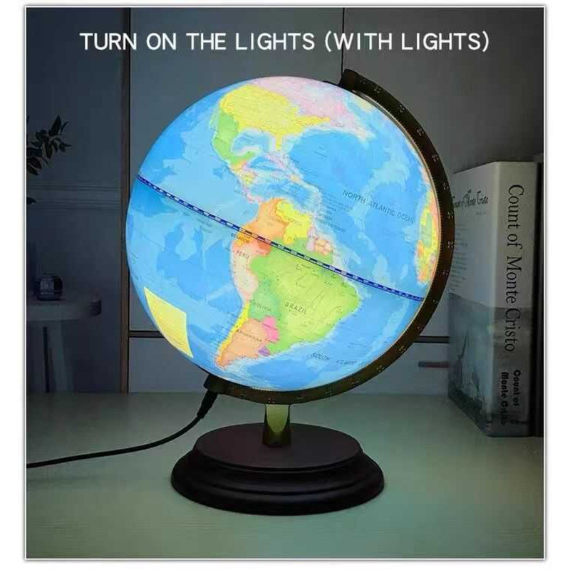 32Cm Dia LED Luminous Teachinig Globe Light World Earth Map Geography ...