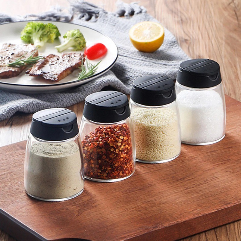 Salt Sugar Spice Powders Condiment Container Bottle with Lid Canister ...