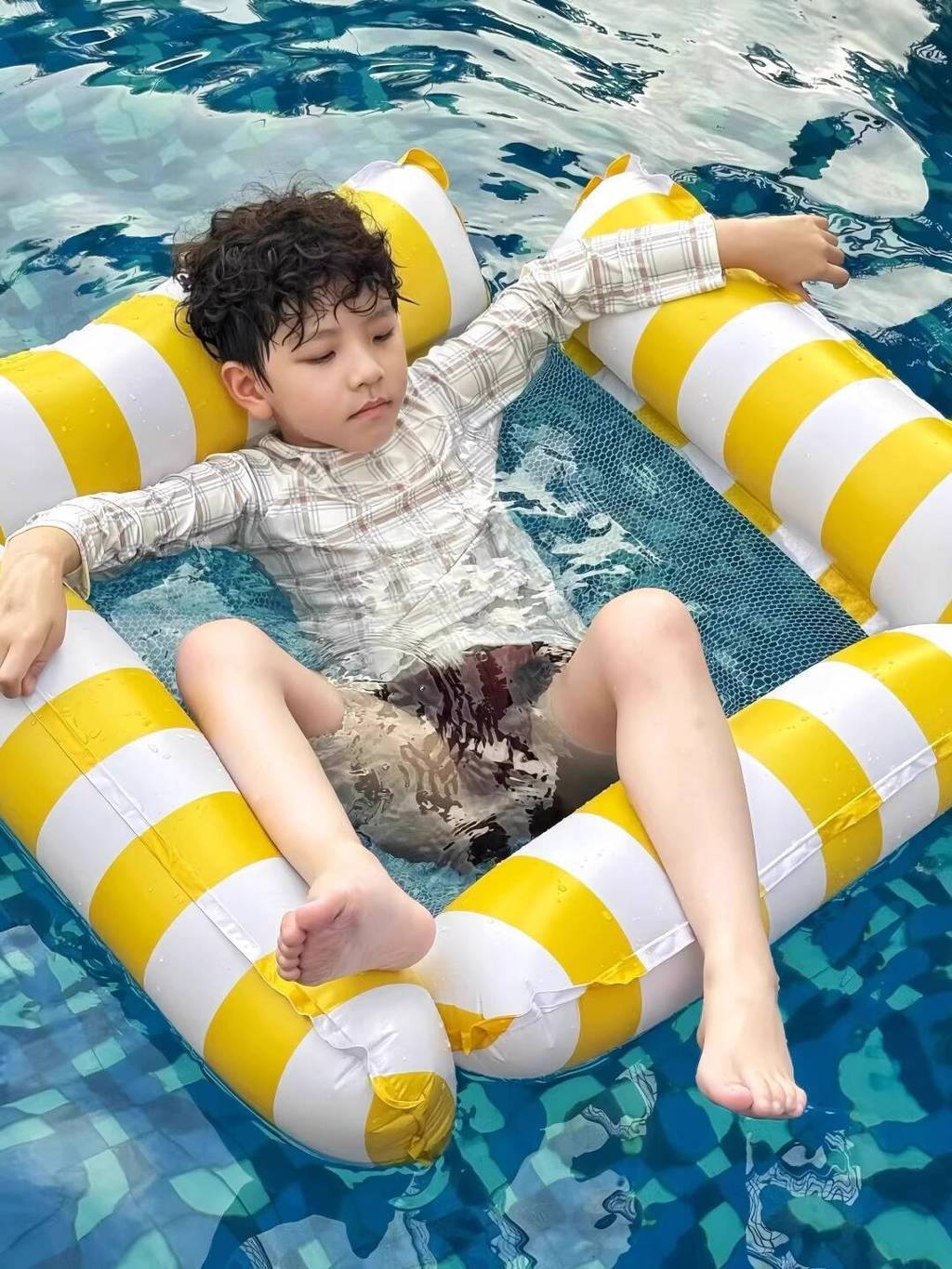 CODCOD Swimming Ring Float Bed Children Inflatable Floating Row ...