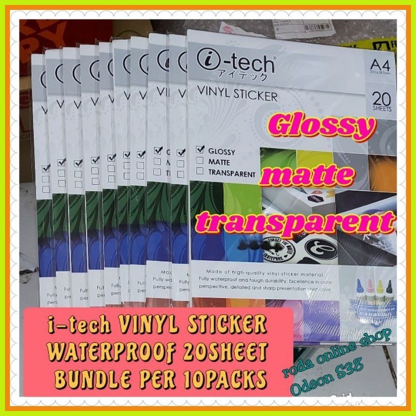 i- tech VINYL STICKER (MATTE, GLOSSY, TRANSPARENT) | Shopee Philippines