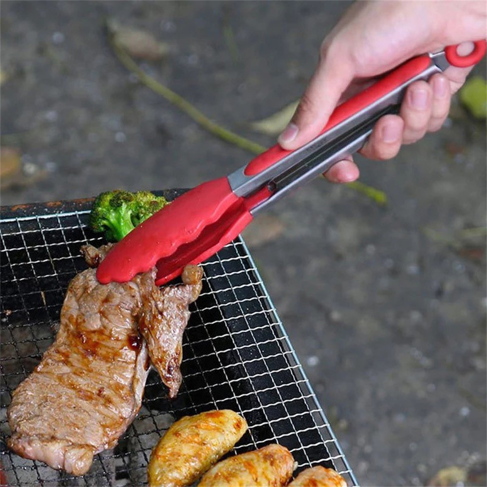 Silicone Food Tongs 9/12 Inch Heat Resistant Locking Cooking Tongs with ...