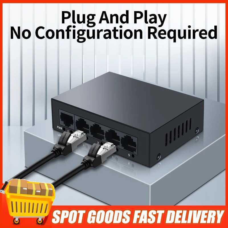 Cod/Ready Stock 5 Port Gigabit Ethernet 1000Mbps Metal Network Fast ...