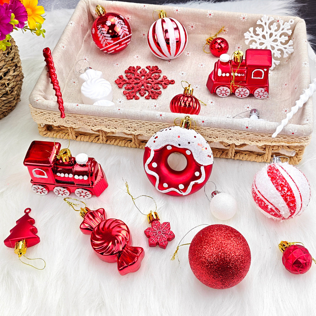 82PCS Luxury Christmas Ornament Set Shatterproof Hanging Balls Big Size ...