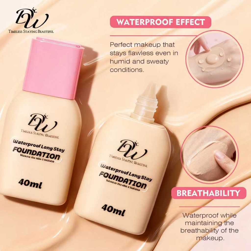 DW Waterproof Long Stay Foundation High Coverage Breathable 40ml Long ...