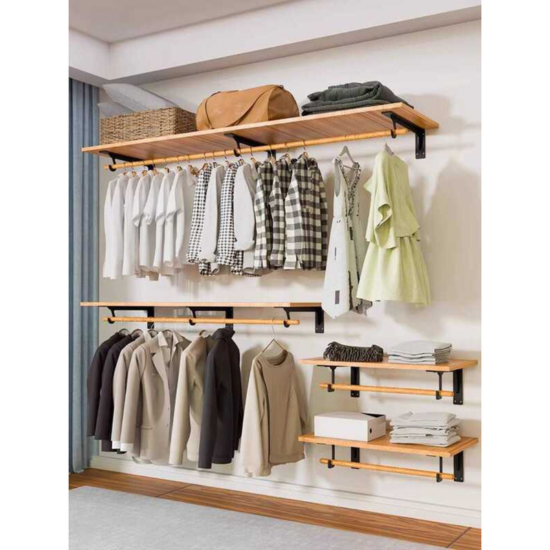 Open Wardrobe Closet Cloakroom Integrated Clothes Rail Bracket Support ...