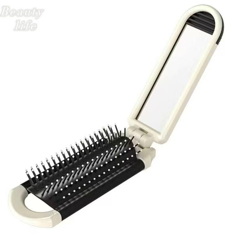 Beauty life Foldable Airbag Mouth Comb 2 in 1 Portable Comb with Built ...