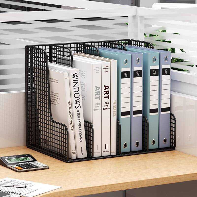 Desktop File Organizer Office Folder Rack Document Shelf Storage Basket ...