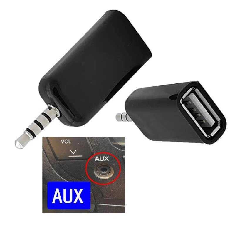 New Dual-Head Multi-Function Headphone Adapter Subwoofer AUX to USB Car ...