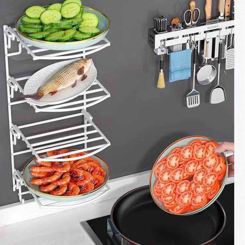 © Kitchen Wall-Mounted Prep Rack Foldable Wall Fruit Vegetable Tray ...