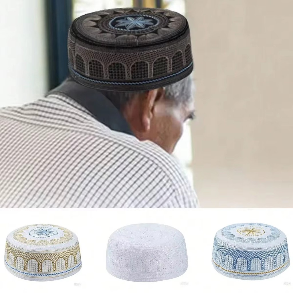 1PCS Fashion Traditional Muslim Hat Embroidery Design Round Shape ...