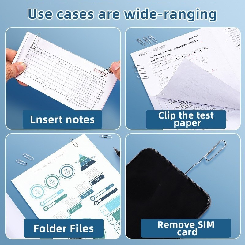 1000pcs Large Capacity Metal Paper Clips Rust Resistant Heavy Duty ...