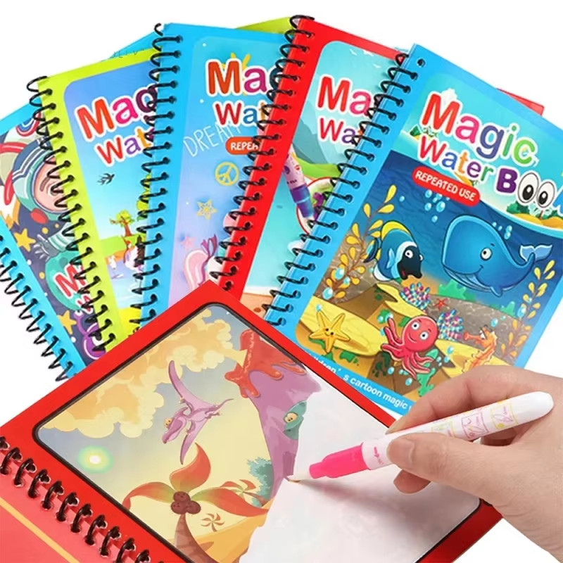 Magic Water Coloring Drawing Book with Pen for Kids Birthday Gift Idea ...