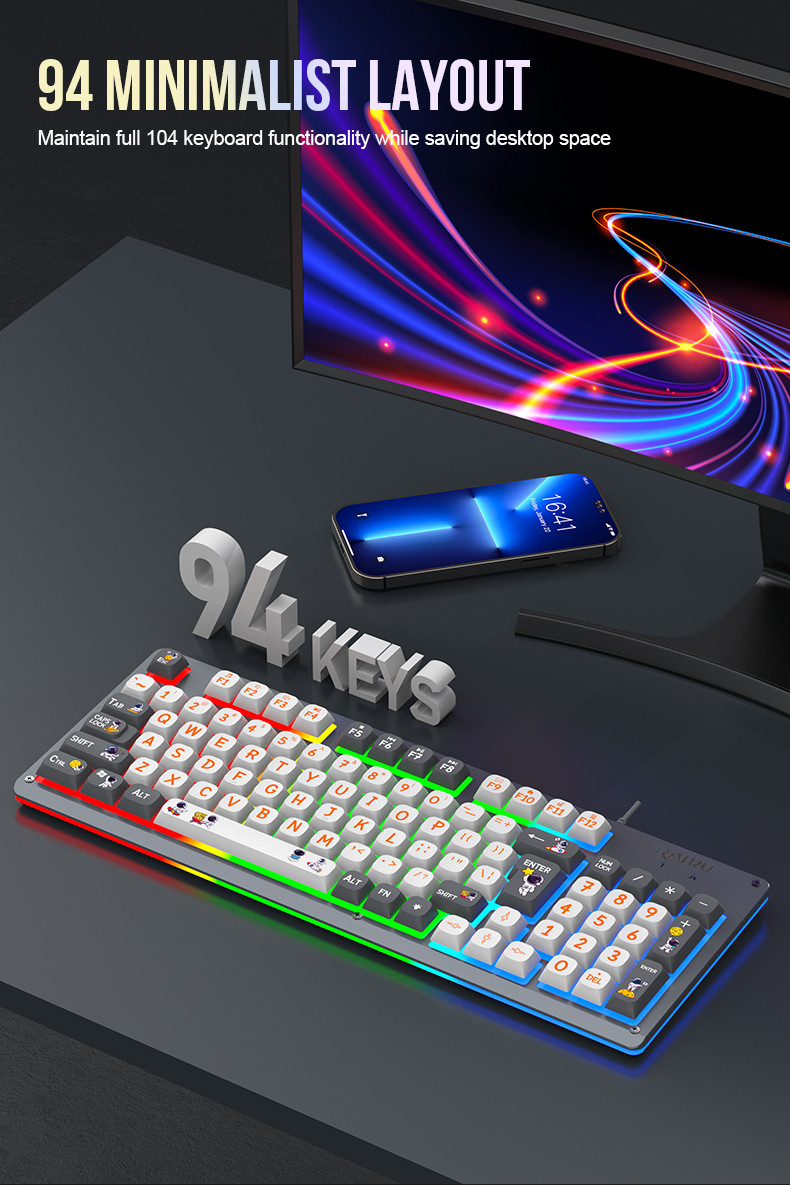 RAIKU T98 PRO Gaming Keyboard And Mouse Set - 94 Keys, Premium Metal ...