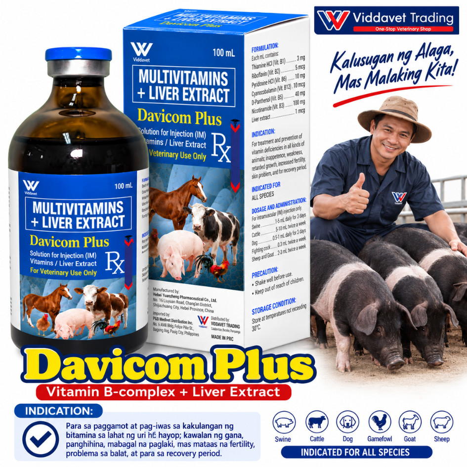 Davicom Plus 100 ml b complex + liver extract injectable for b complex ...