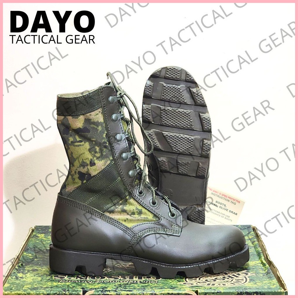 GIBSON'S TROPICAL COMBAT BOOTS (LEATHER X CORDURA FABRIC) | Shopee ...
