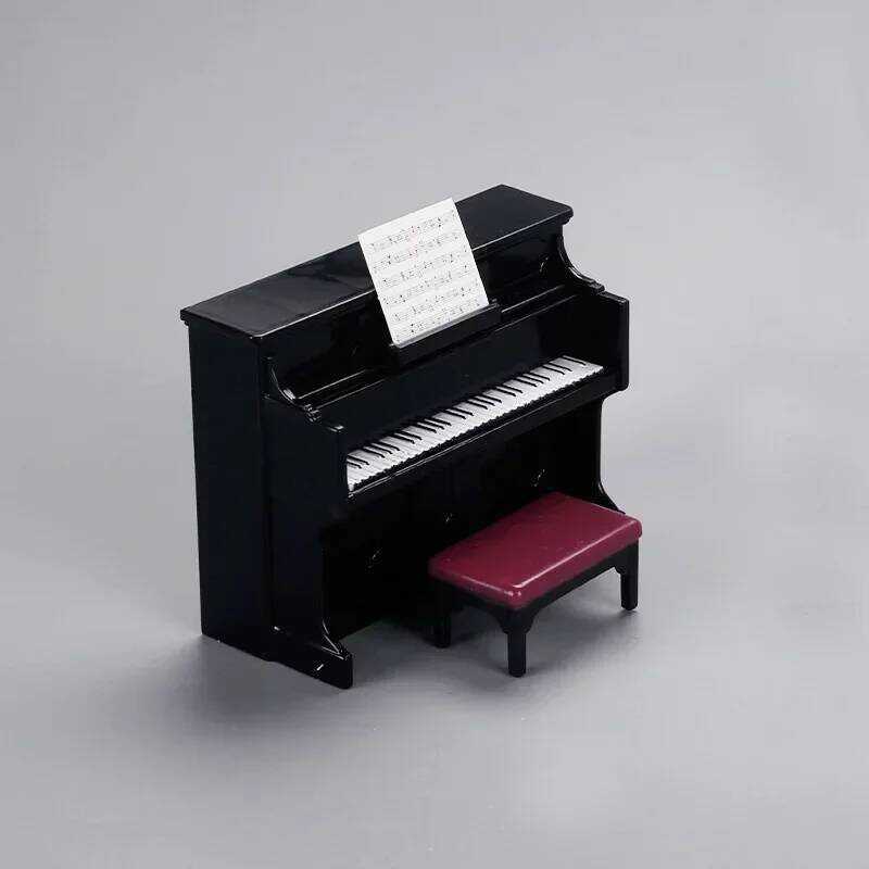 Mini Piano With Chari 1Set Musical Instrument Dollhouse Piano Model ...