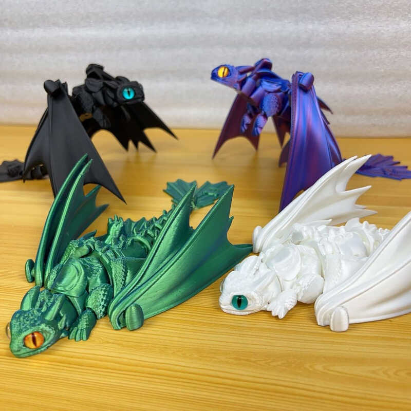 AA 3D Printed Toothless Figurine How to Train Your Dragon Light Fury ...