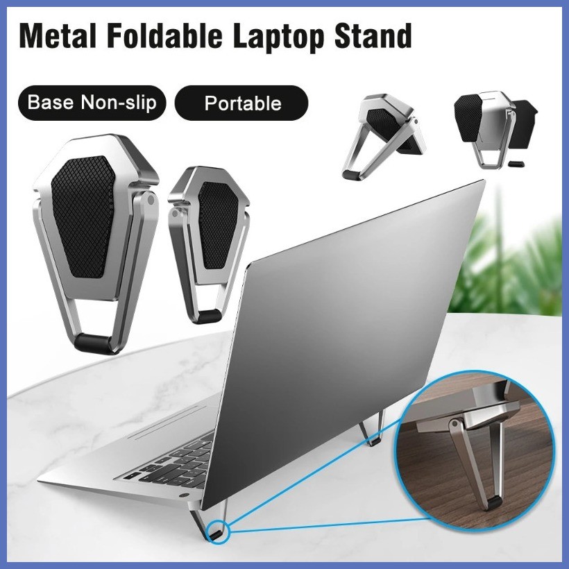 Metal Laptop Stand Invisible Keyboard Riser Foldable Cooling Kickstand ...