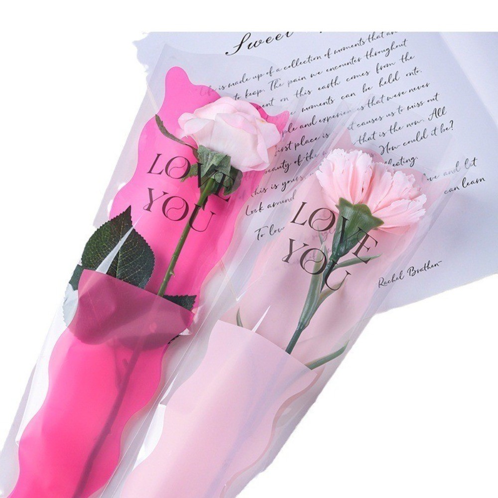 50PCS-Single Rose Packaging Love Single Flower Packaging Bag Bouquet ...