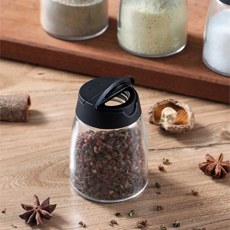 Salt Sugar Spice Powders Condiment Container Bottle with Lid Canister ...