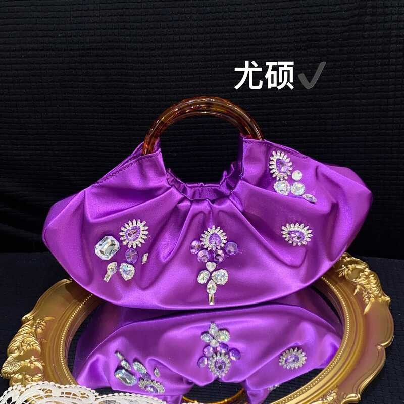 New Chinese Style Shiny Rhinestone Pleated Dumpling Cloud Bag Banquet ...