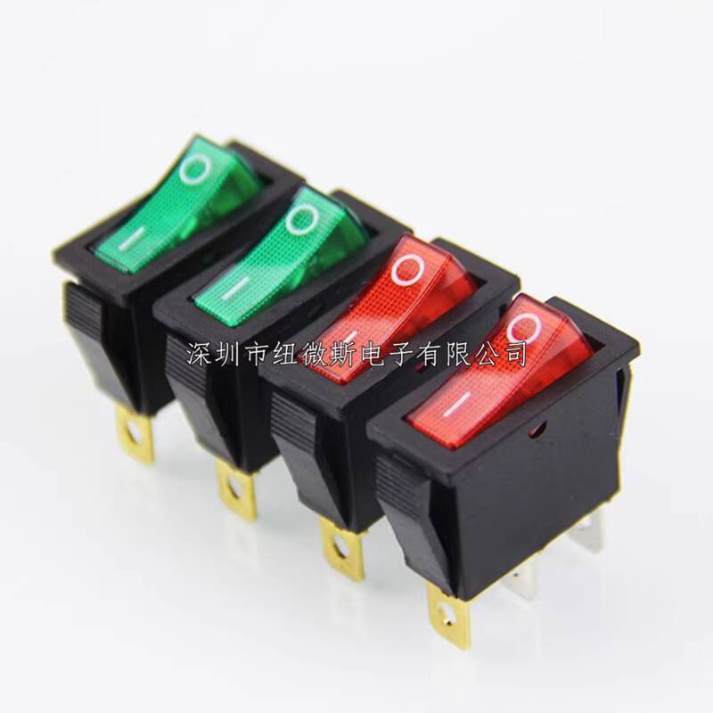 CODCOD KCD3 DIP Two-position Three-pin Red with Light Boat-shaped ...