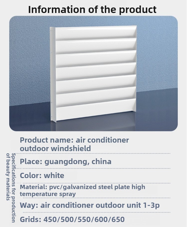PVC Aircon Outdoor Unit Wind Deflector Wind Guide Cover Heat ...