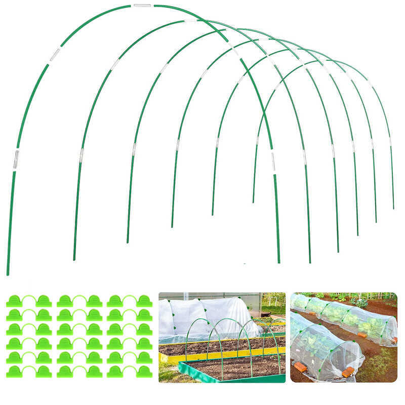 Garden Greenhouse Small Arch Fiberglass Set Climbing Trellis Plastic ...