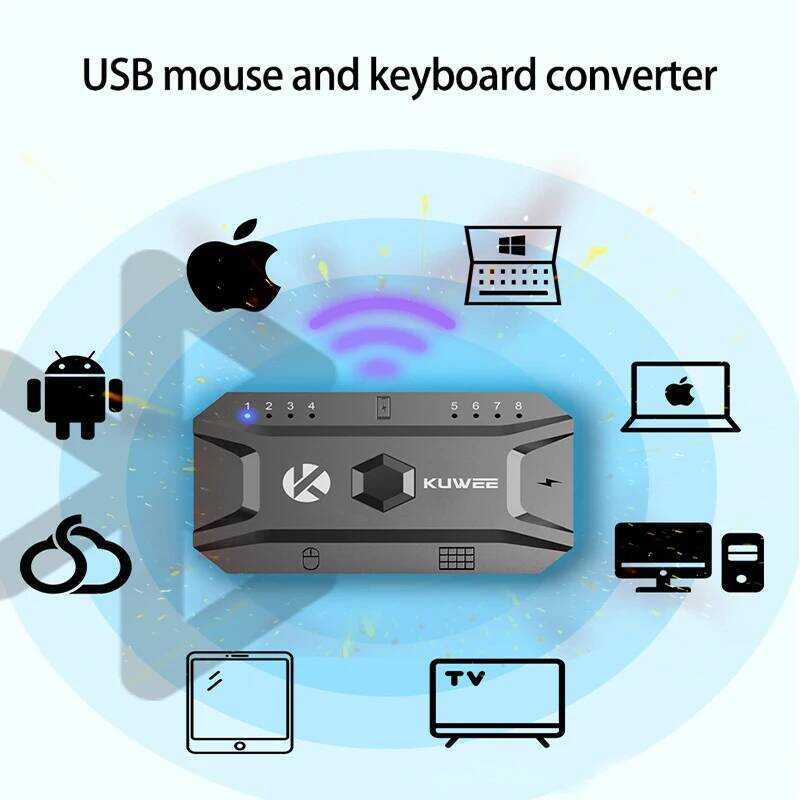 Yy Bluetooth Hub USB 5.0 Converter Wired Keyboard And E To Wireless Usb ...